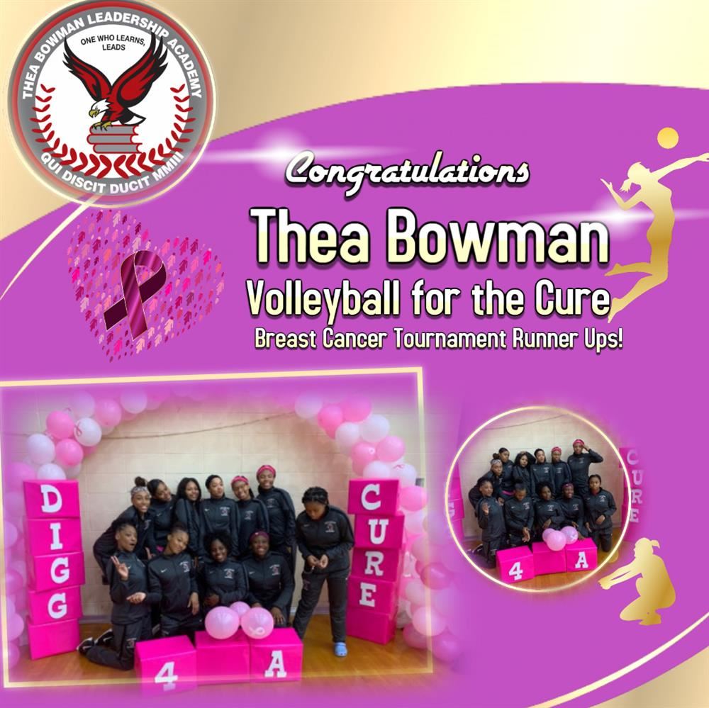 Thea Bowman volleyball team place as runner ups in breast cancer tournament for the cure  